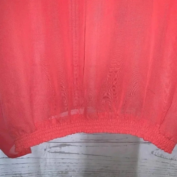 Lane Bryant salmon coral pink  pleated shirt 18/20 - Picture 6 of 9